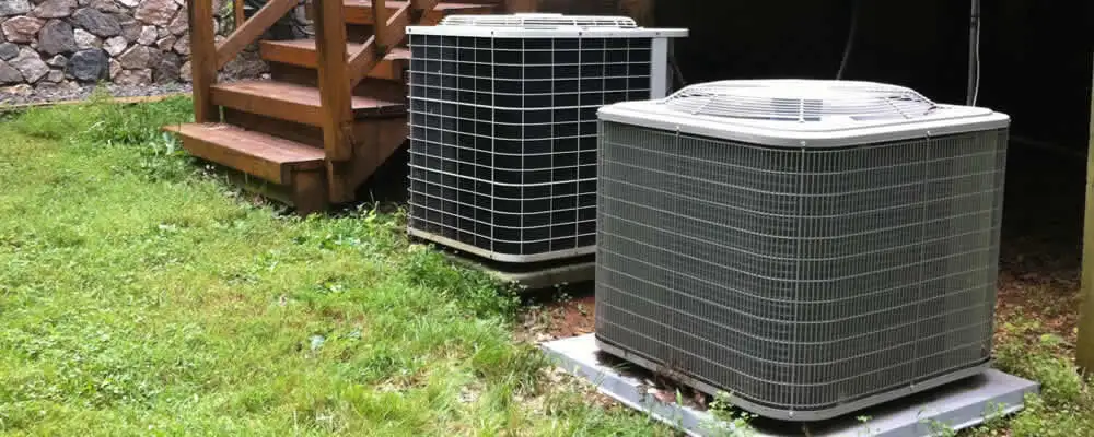 Heat pump installation and service units outside a home in Chico, CA